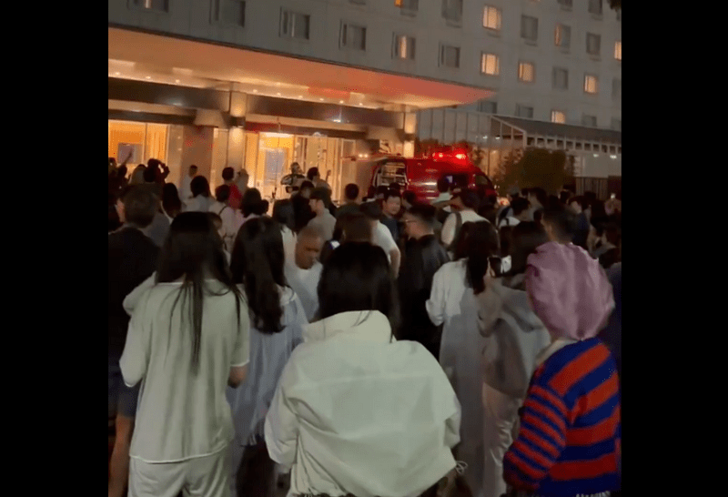 京都車站旁酒店驚傳火警，2000名住客緊急疏散。X@FreeAll_protest