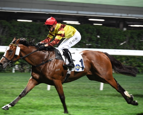 鄭俊偉今晚憑「齊齊有福」贏得今季第六場頭馬。