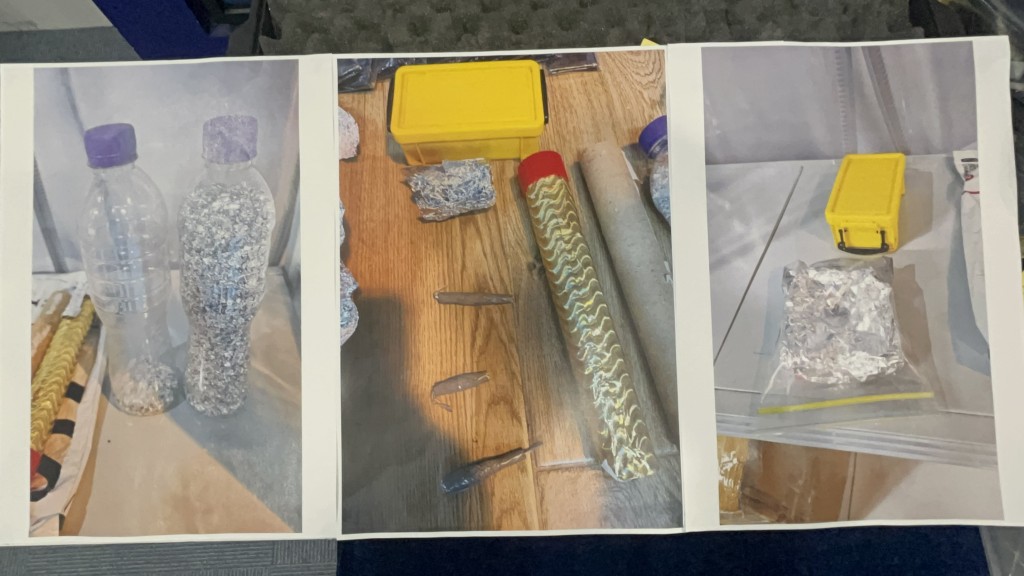 李桂華指,國安處人員檢獲的爆炸品中,有粉末、管狀物及引線,疑似用作爆炸投擲。 李桂華指,國安處人員檢獲的爆炸品中,有粉末、管狀物及引線,疑似用作爆炸投擲。