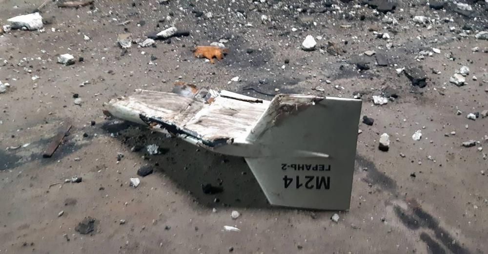 基輔所稱的伊朗製無人機在烏克蘭庫皮安斯克附近被擊落的殘骸。AP