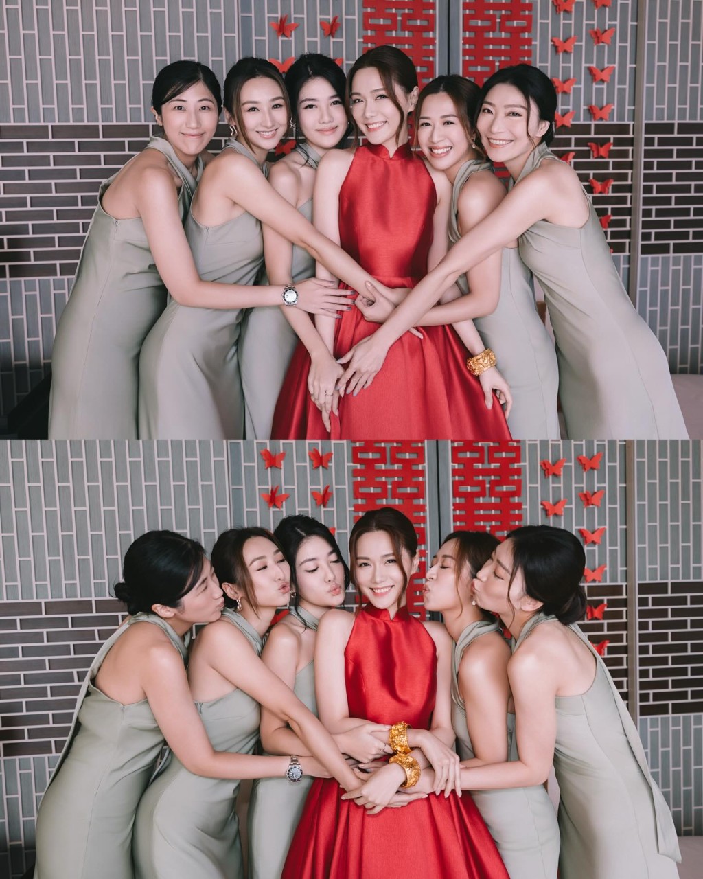 原来「真．姊妹团」成员是（左二起）高海宁、胞妹汤乐瑶、岑杏宪（右二）。