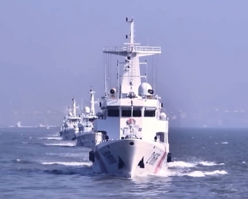 海警局公開艦艇。影片截圖