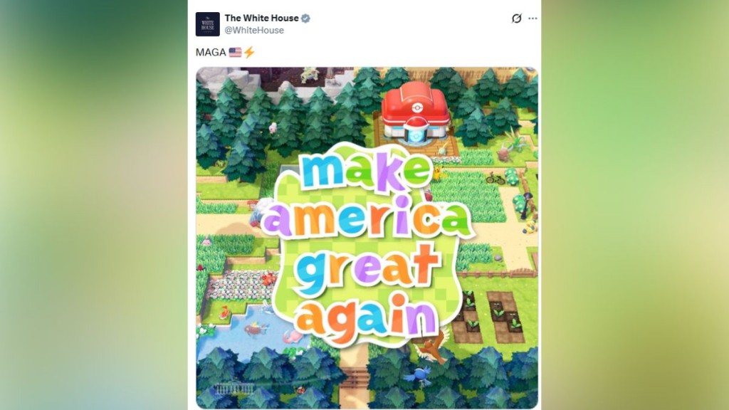白宫在X贴出宝可梦MAGA的梗图。