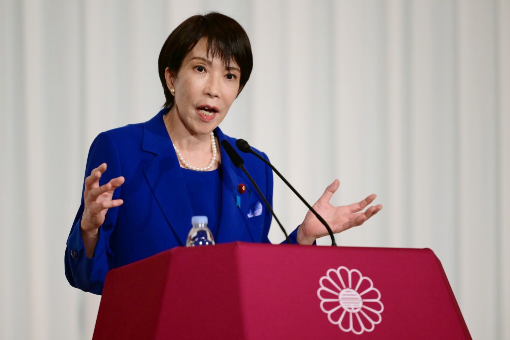 日本自民黨新總裁高市早苗可望在下周成為首相。美聯社