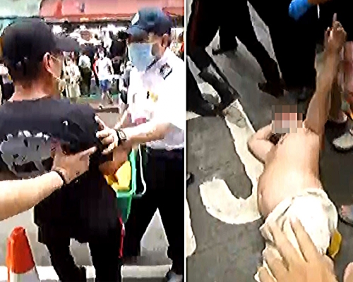 北角春秧街6月發生食環署人員與檔販衝突的事件。網上片段截圖
