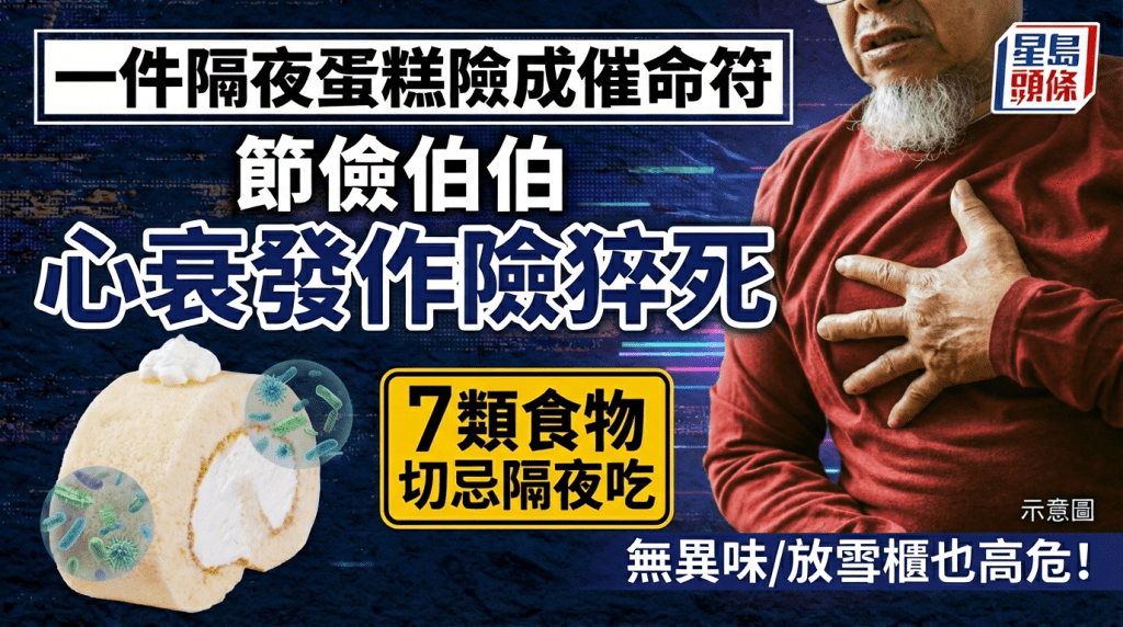 節儉伯伯吃隔夜蛋糕誘發心衰險猝死 7類食物切忌隔夜吃 無異味/放雪櫃也高危！