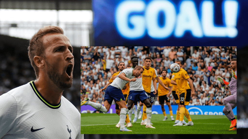 卡尼下半场接应角球头槌顶破狼队大门，成就个人晋身「单一球队入球王」之巅。 网上图片/AP