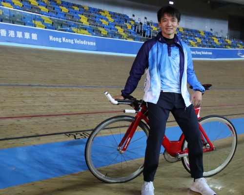 場地單車世界盃香港站下月上演，黃金寶呼籲市民踴躍支持。王嘉豪攝
