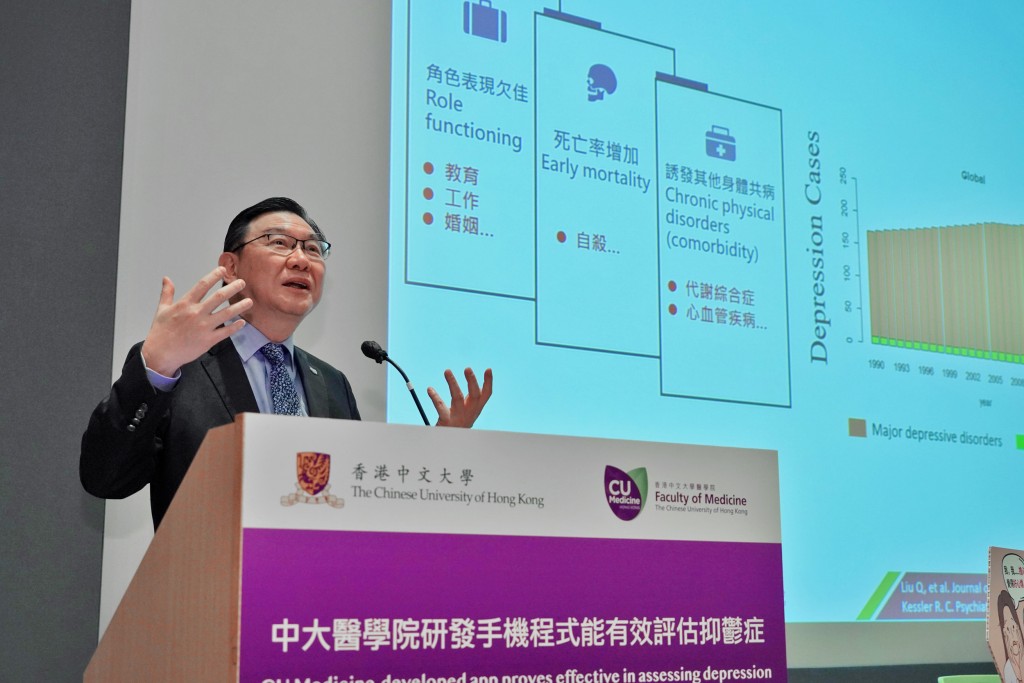 香港中文大学医学院研发了采用「多模态数据—人工智能分析」的手机应用程式，分析抑郁症状。