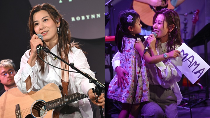 葉中月Robynn迷你騷唱Edan《月光奏明曲》甩轆  女兒捱眼瞓自製應援牌支持
