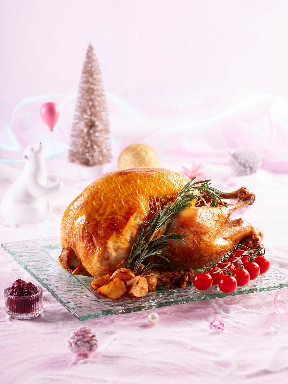 嫩滑的烤火雞配金巴利汁——帝景酒店聖誕晚餐
