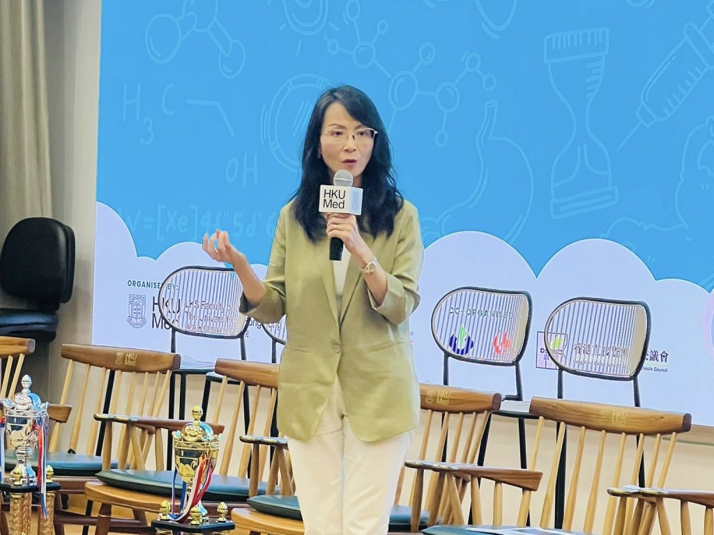 津貼中學議會主席李伊瑩感謝各校支持，期望學生未來在醫療領域帶來真正改變，共建香港更健康、創新的未來。佘丹薇攝
