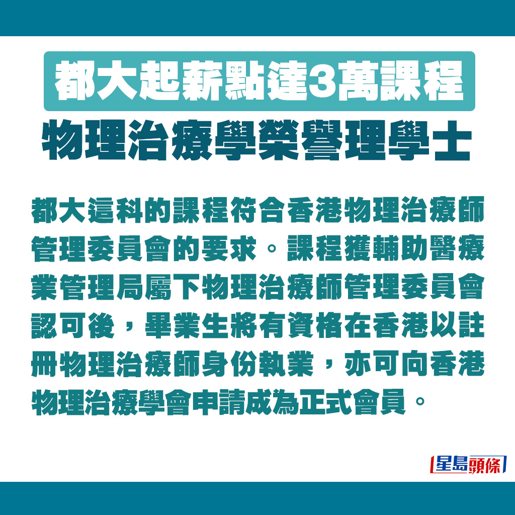 都大這科的課程符合香港物理治療師管理委員會的要求。