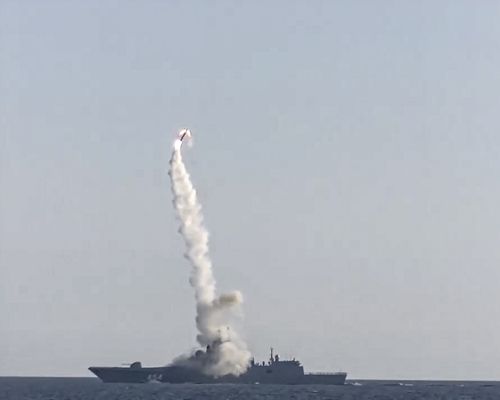 俄罗斯已成功试射高超音速巡航导弹「锆石」(Zircon)的。 俄罗斯国防部相片 俄罗斯已成功试射高超音速巡航导弹「锆石」(Zircon)的。 俄罗斯国防部相片
