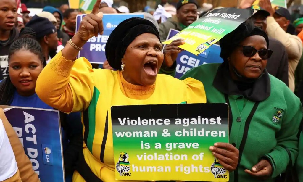 南非的妇女维权组织发起抗议活动。路透资料图