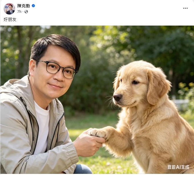 陈克勤疑似回应何君尧的「招手」。陈克勤fb帖文