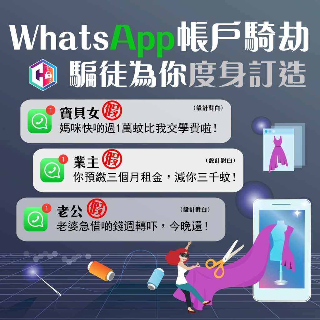 警方過去一周共接報28宗WhatsApp帳戶騎劫騙案。守網者FB 警方過去一周共接報28宗WhatsApp帳戶騎劫騙案。守網者FB