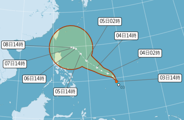 台灣中央氣象署表示，目前太平洋地區有1個熱帶性低氣壓，以每小時35公里速度，向西北以西移動，中心風速最大每秒15公尺。