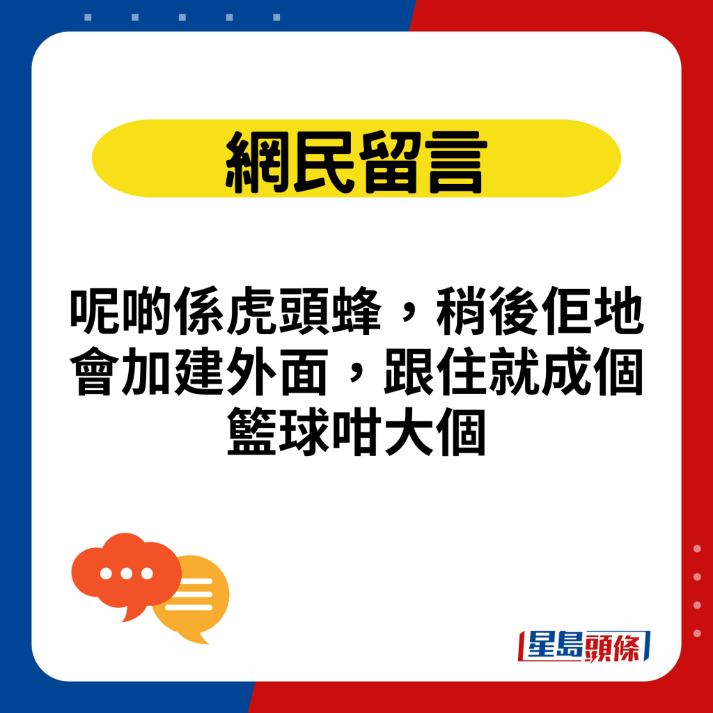 呢啲係虎頭蜂，稍後佢地會加建外面，跟住就成個籃球咁大個