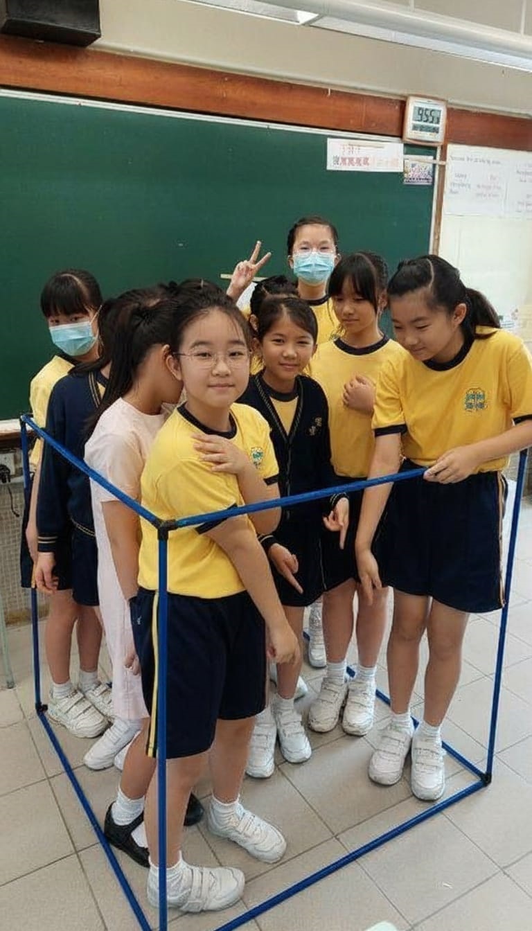 一立方米活動，讓學生加強對體積的認知及空間感的建立。（圖片來源：受訪學校提供）