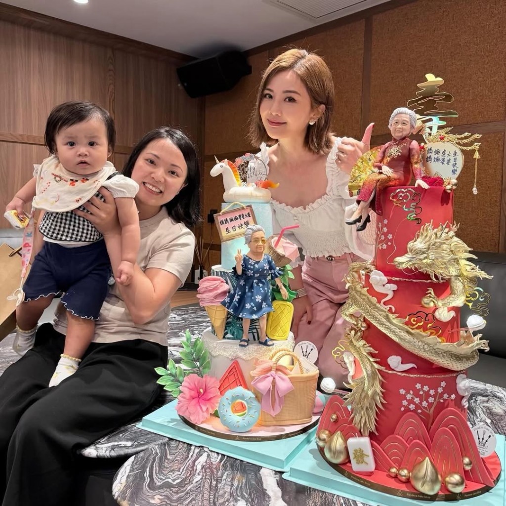蔡卓妍為嫲嫲慶祝100歲，連蛋糕都花上心思。
