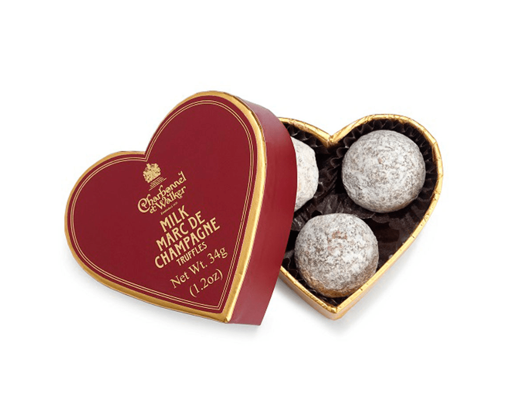 英國皇家認證朱古力品牌Charbonnel et Walker，推出限定情人節松露朱古力心形禮盒。