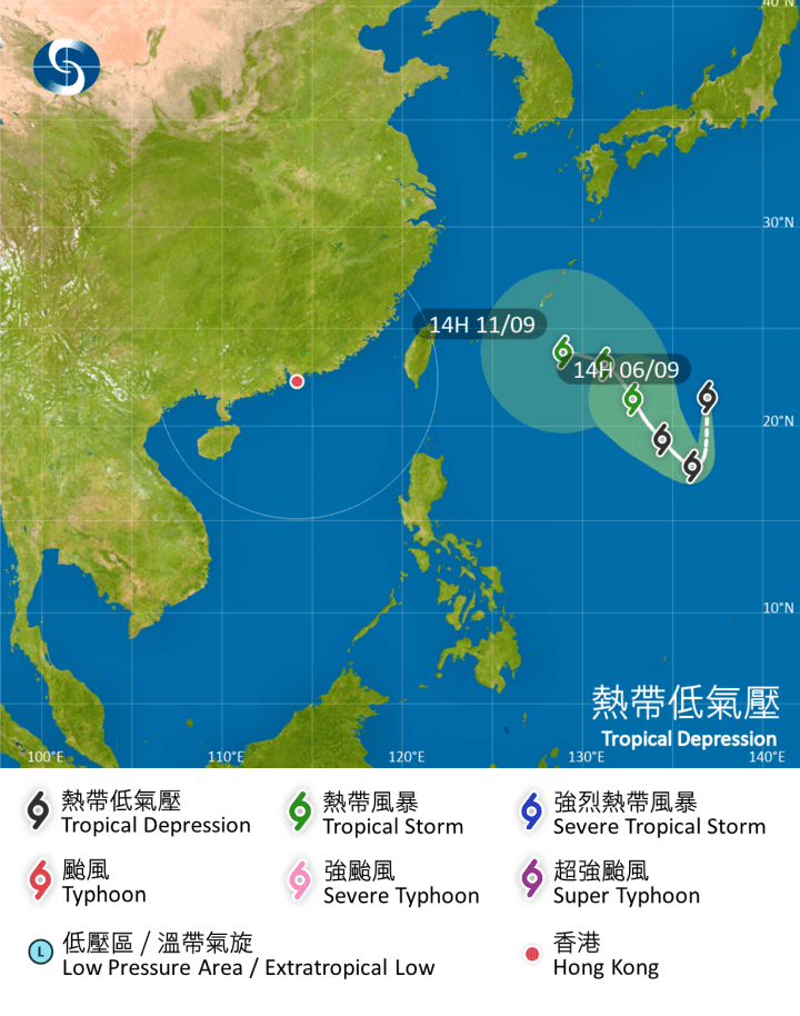 位于菲律宾以东西北太平洋的热带气旋会在未来两三日在西北太平洋徘徊。天文台预测路径