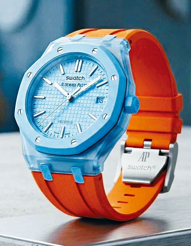 情報指是次聯名新品將結合Royal Oak八角形外形與Swatch Pop系列。 情報指是次聯名新品將結合Royal Oak八角形外形與Swatch Pop系列。
