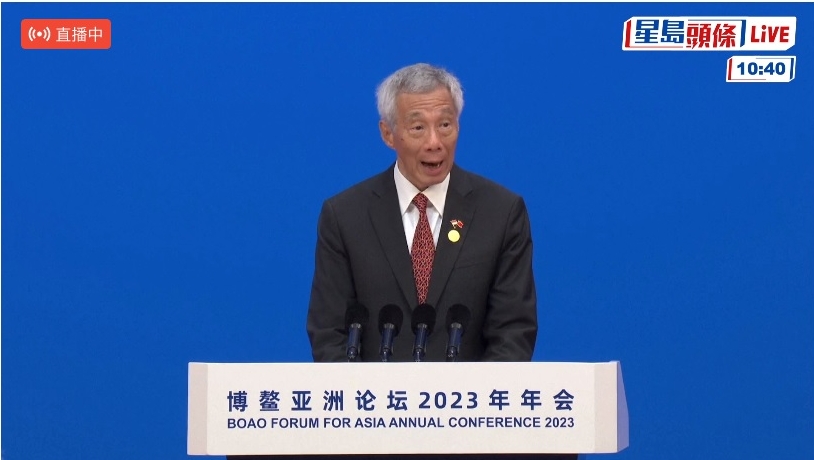 新加坡總理李顯龍致辭。