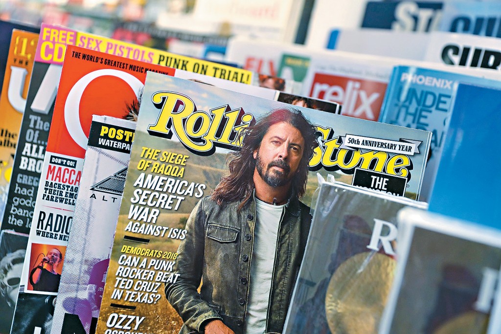 三藩市報攤出售的《滾石》雜誌。