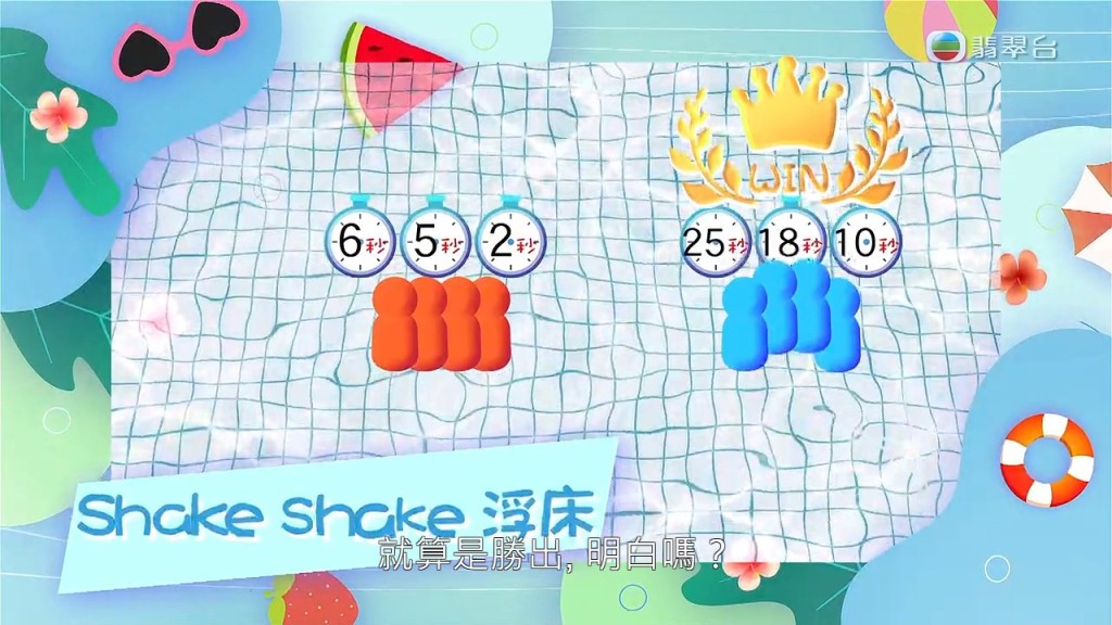 眾星在「Shake Shake浮床」環節派出女將對戰。