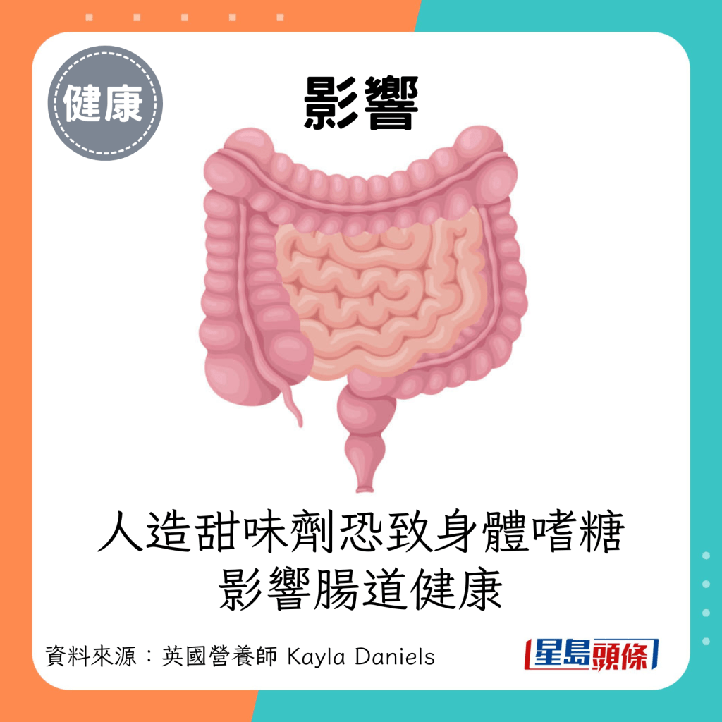 影響：人造甜味劑恐致身體嗜糖，影響腸道健康