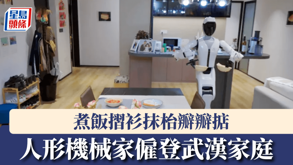 首個人形機械家僱登武漢家庭，煮飯摺衫抹枱瓣瓣掂。