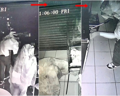 店鋪閉路電視拍得賊人爆竊經過。