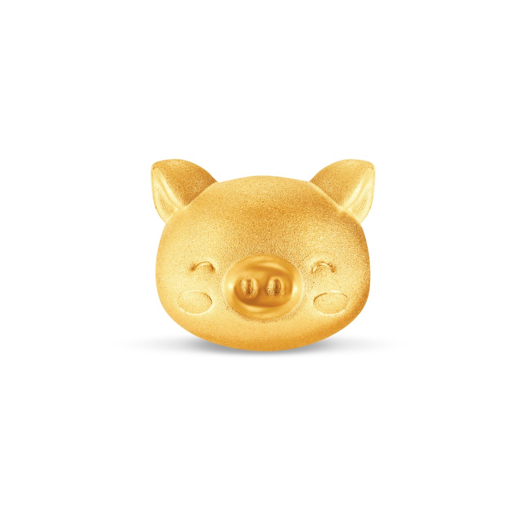 足金生肖豬串飾。