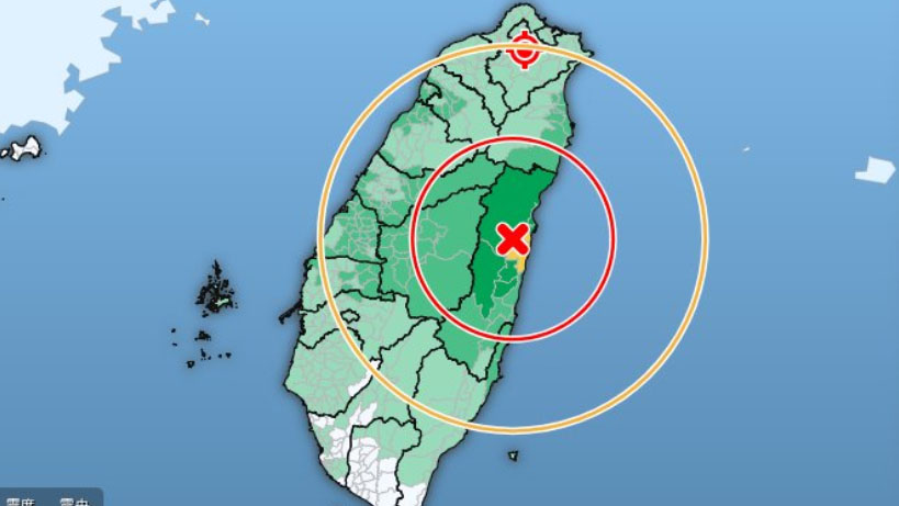 台媒報道，台北今（17）日上午9點08分發生地震。 TWITTER圖