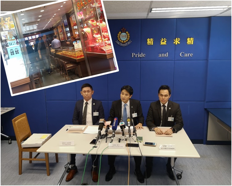 警司陳寶倫(中)講述拘捕過程。梁國峰攝