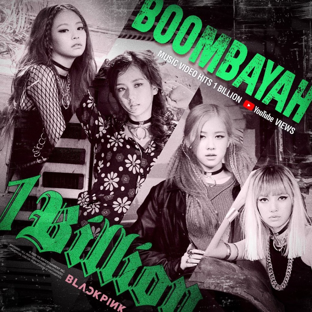 《BOOMBAYAH》破10億播放量。