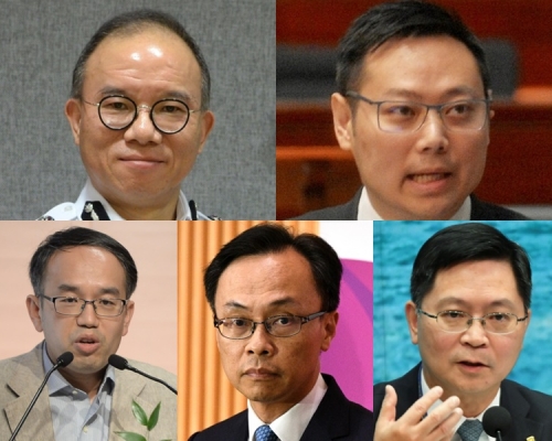 左上起:曾國衞、徐英偉;左下起:許正宇、聶德權、薛永恒。資料圖片