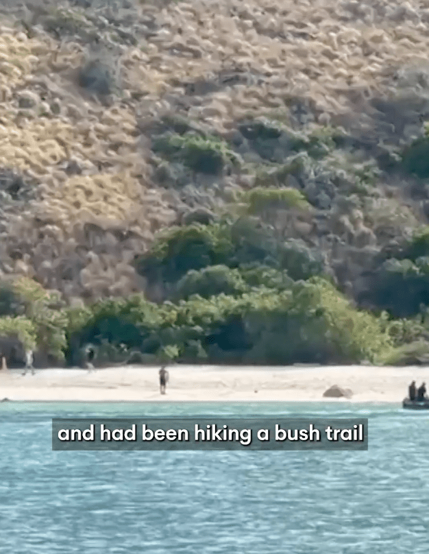 當郵輪於日落時分啟航離開時,竟無人察覺女事主仍滯留島上。X@7NewsAustralia 當郵輪於日落時分啟航離開時,竟無人察覺女事主仍滯留島上。X@7NewsAustralia