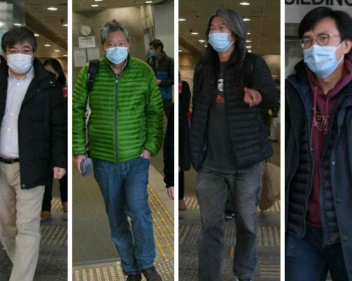 左起麥德正、李卓人、梁國雄及吳文遠。 資料圖片