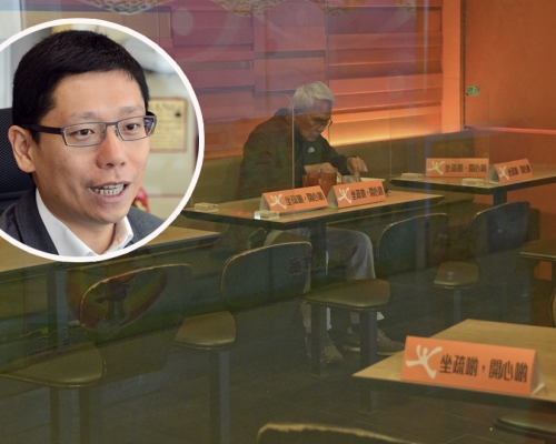黃傑龍(小圖)估計,禁晚市堂食令業界生意跌7至8成。資料圖片