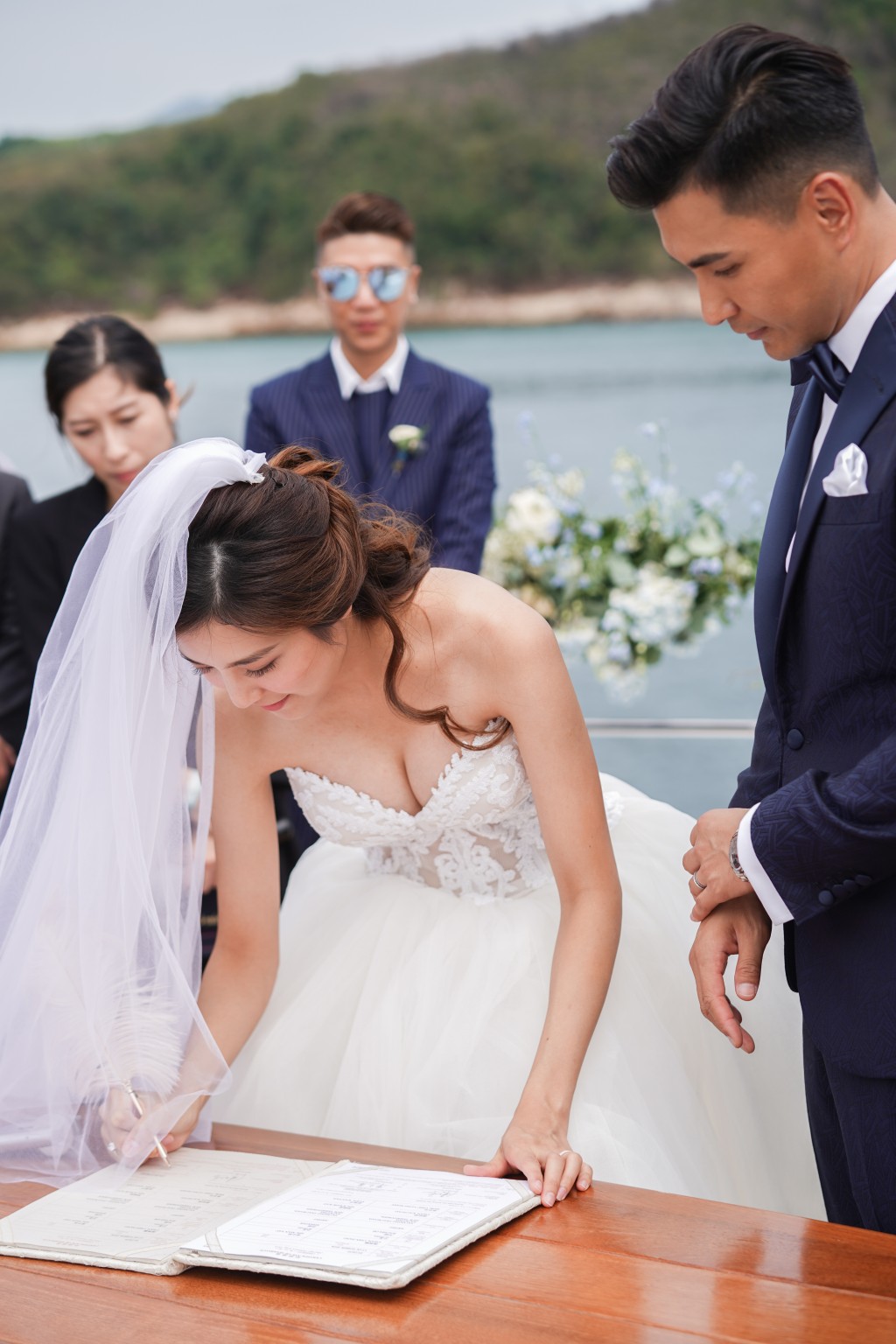 2018年，陳展鵬與單文柔在遊艇上舉行婚禮。  ​