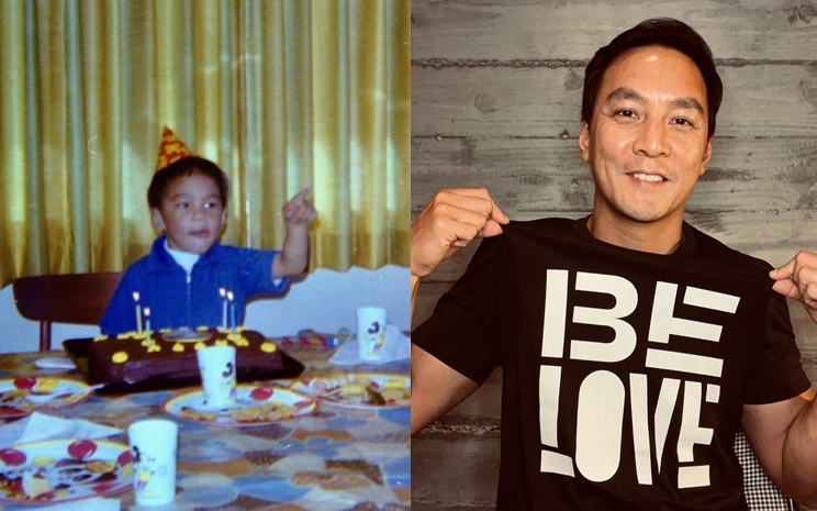 吳彥祖借兒時慶生照感謝大家祝福，更提大家要有愛。