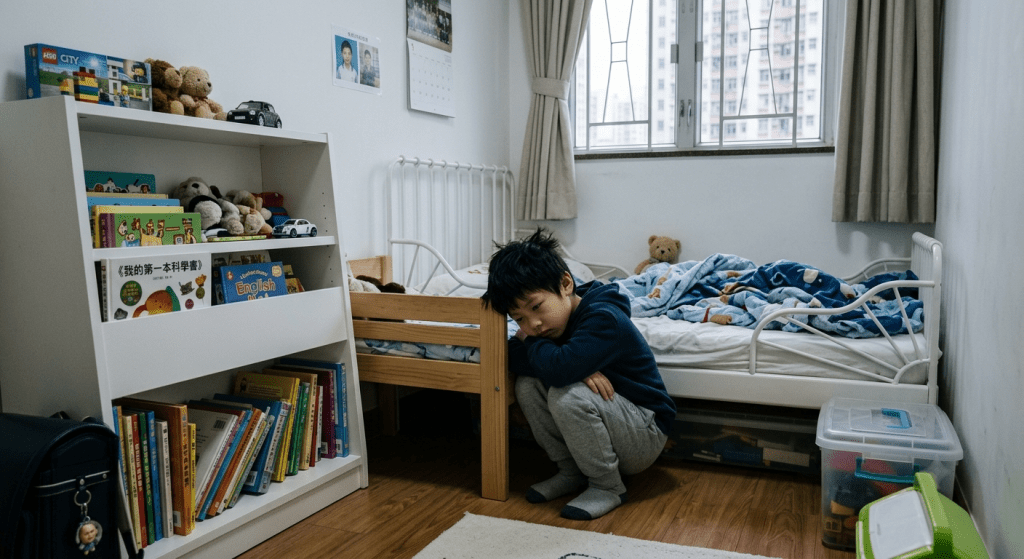 長期睡眠不足或會引致孩子更容易出現焦躁、易怒、抑鬱及衝動行為。(AI生成示意圖) 長期睡眠不足或會引致孩子更容易出現焦躁、易怒、抑鬱及衝動行為。(AI生成示意圖)