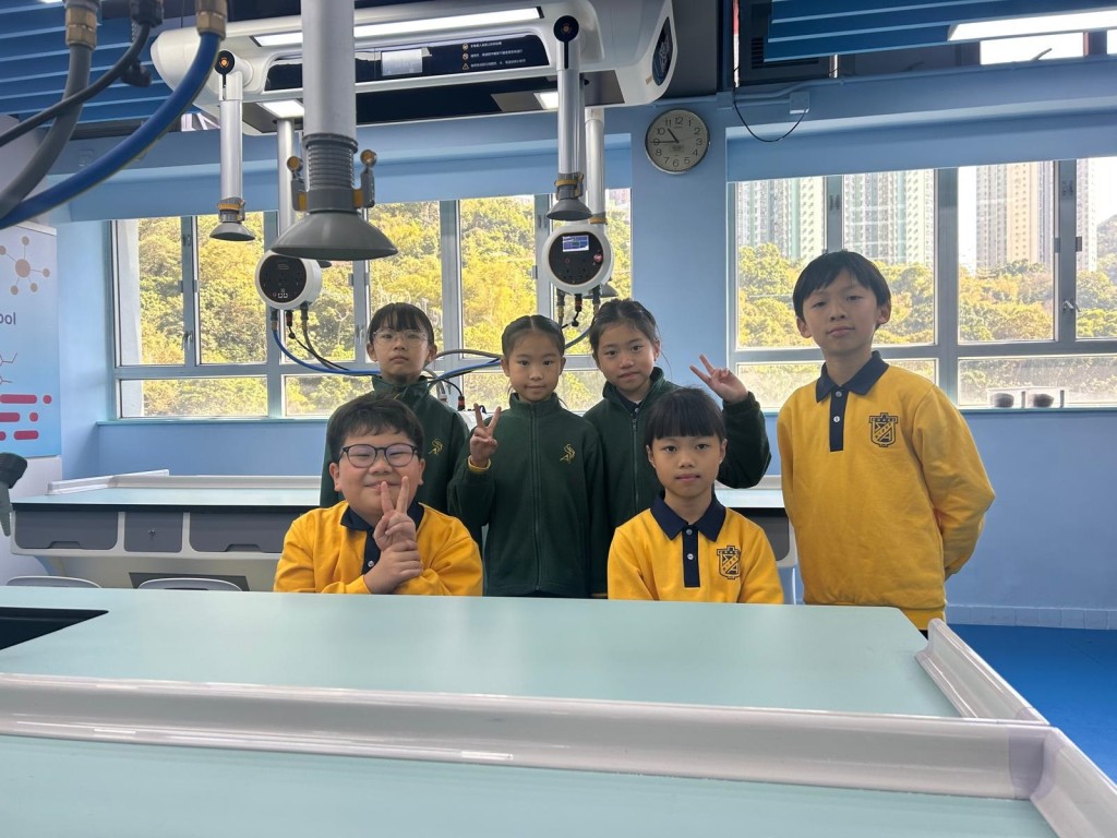 （前排左起）P.4吳同學、P.5植同學、P.5馬同學 （後排左起）P.5陳同學、P.5張同學、P.5蔡同學  （圖：Vincent）