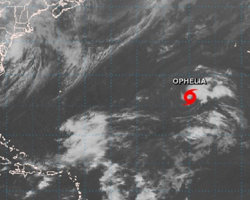 热带风暴奥菲利雅已在大西洋形成。网上图片
