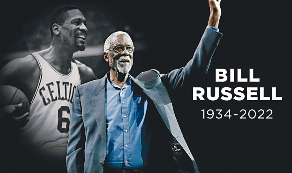 NBA指環王標羅素周日與世長辭，享年八十八歲。