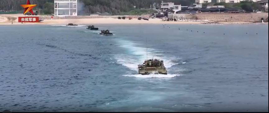 解放軍在閔南舉行登陸作戰演習。　央視