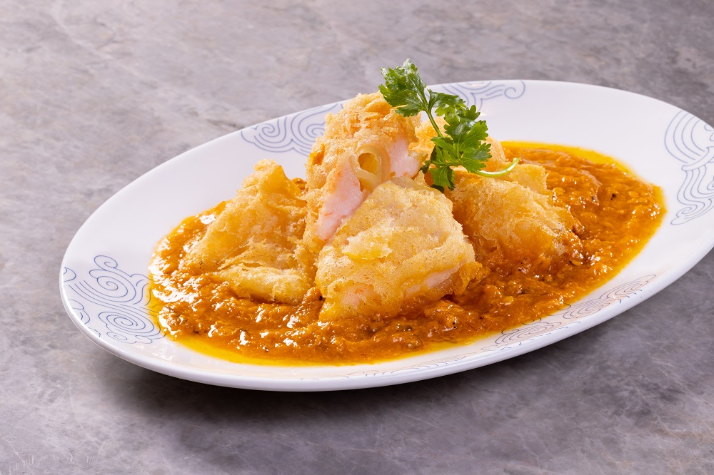 蟹粉脆皮百花釀花膠